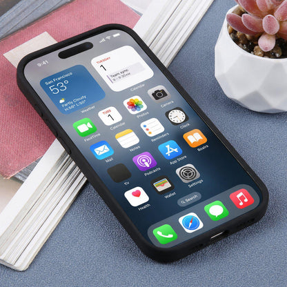 For iPhone 17 Large Window Magnetic Holder Liquid Silicone Phone Case - Black - EDA009822503A