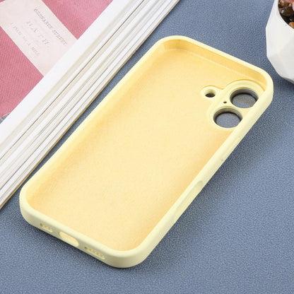 For iPhone 17 Large Window Magnetic Holder Liquid Silicone Phone Case - Yellow - EDA009822503D