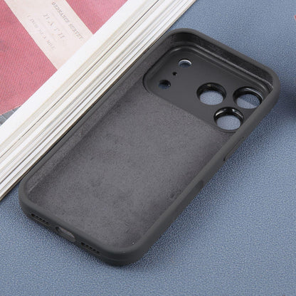 For iPhone 16 Pro Large Window Magnetic Holder Liquid Silicone Phone Case - Dark Grey - EDA009822506J