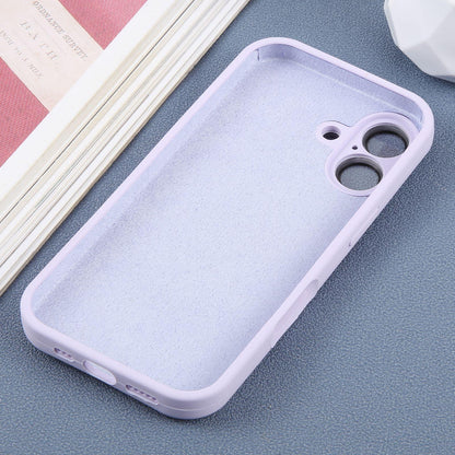 For iPhone 16 Large Window Magnetic Holder Liquid Silicone Phone Case - Purple - EDA009822508H