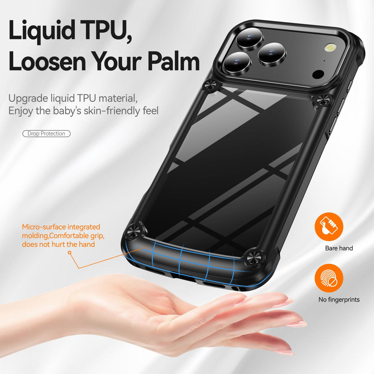 For iPhone 18 Pro Max TPU + PC Lens Protection Phone Case - Black - EDA009823201A