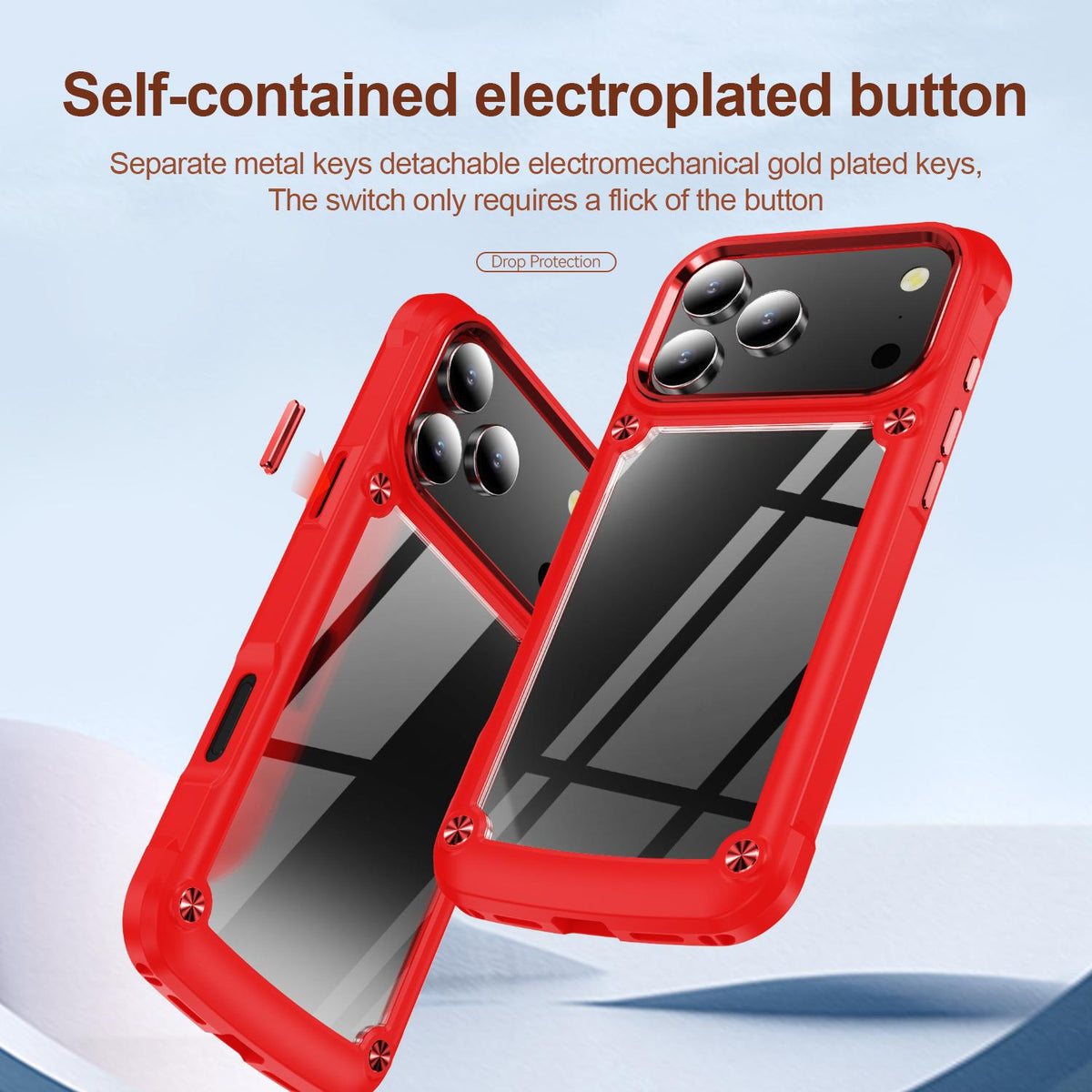 For iPhone 18 Pro Max TPU + PC Lens Protection Phone Case - Red - EDA009823201B