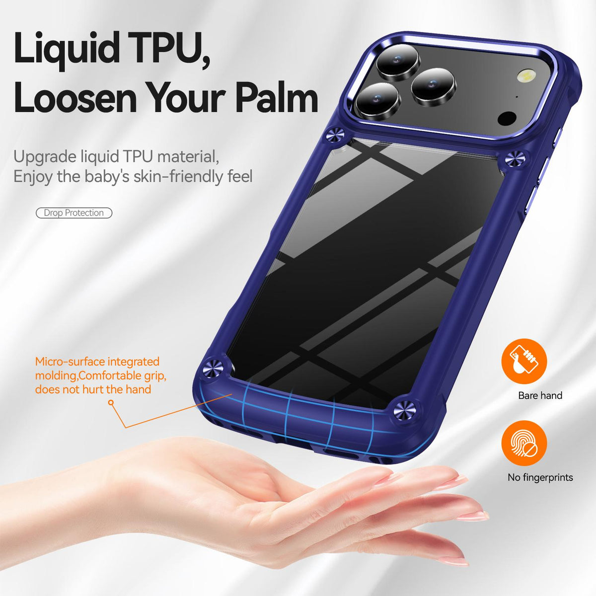 For iPhone 18 Pro Max TPU + PC Lens Protection Phone Case - Blue - EDA009823201C