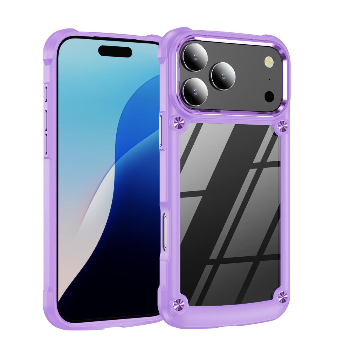 For iPhone 18 Pro Max TPU + PC Lens Protection Phone Case - Purple - EDA009823201E
