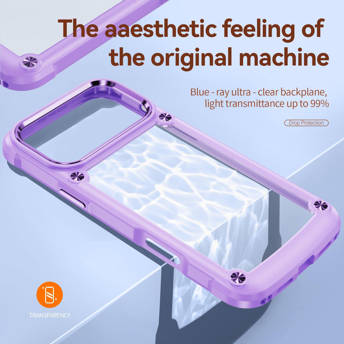 For iPhone 18 Pro Max TPU + PC Lens Protection Phone Case - Purple - EDA009823201E