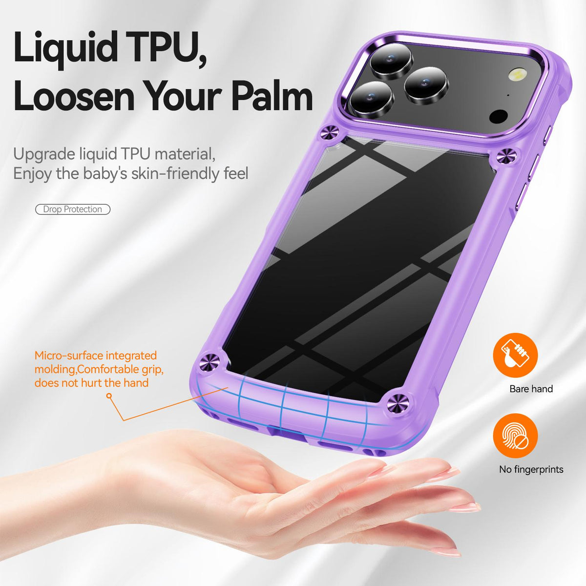 For iPhone 18 Pro Max TPU + PC Lens Protection Phone Case - Purple - EDA009823201E
