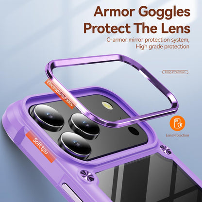 For iPhone 18 Pro Max TPU + PC Lens Protection Phone Case - Purple - EDA009823201E