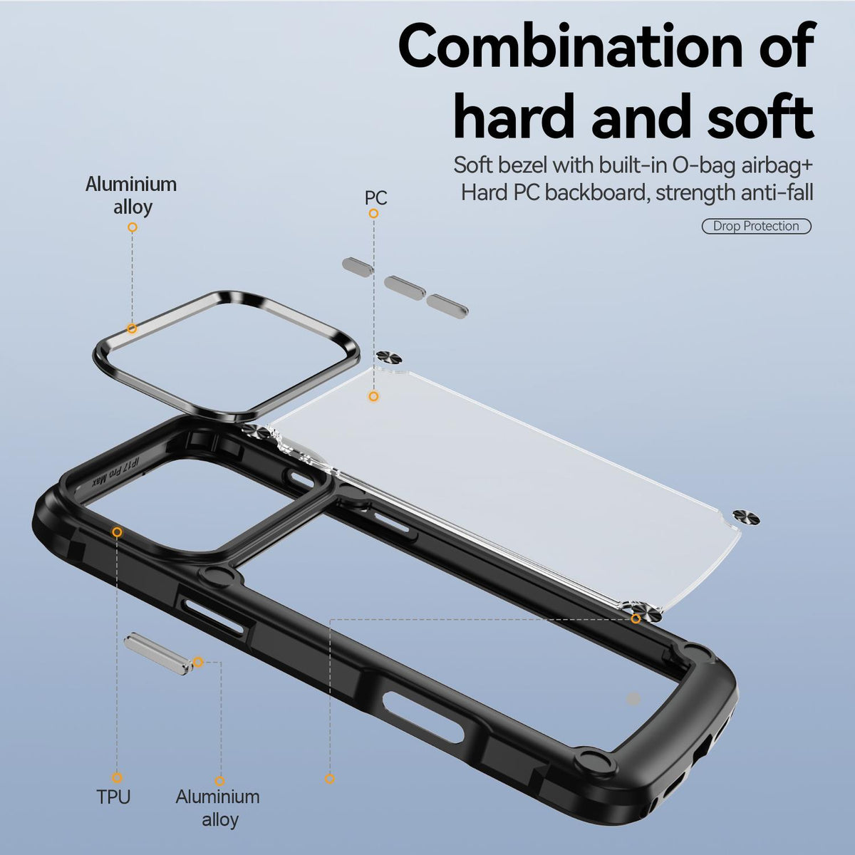 For iPhone 18 Pro TPU + PC Lens Protection Phone Case - Black - EDA009823202A