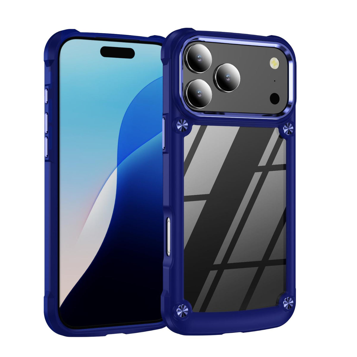 For iPhone 18 Pro TPU + PC Lens Protection Phone Case - Blue - EDA009823202C