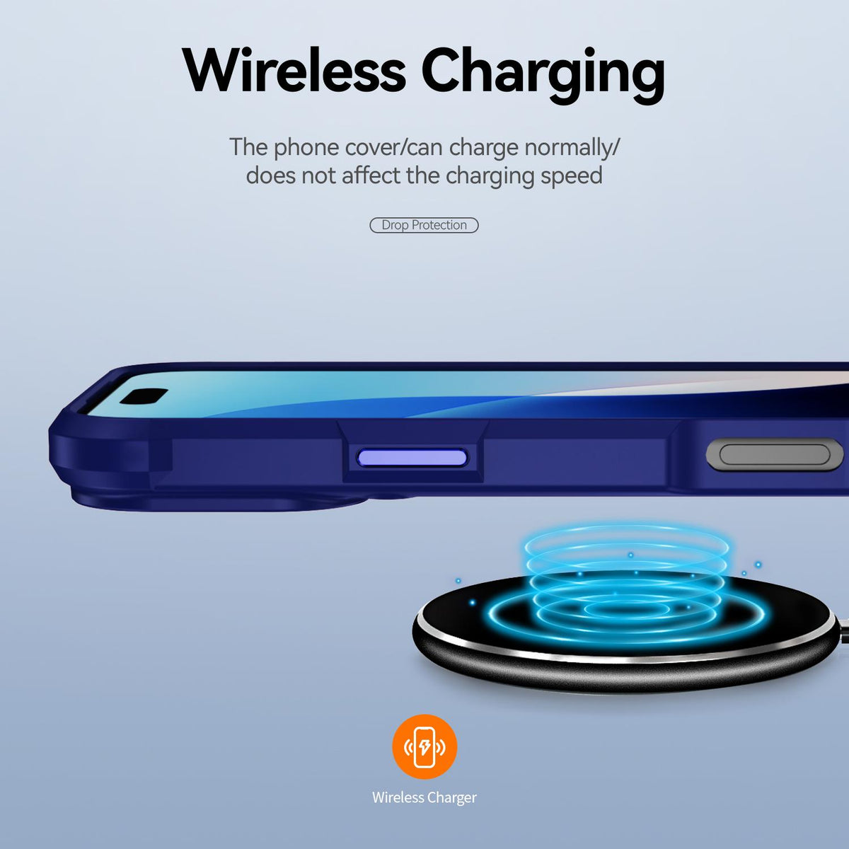 For iPhone 18 Pro TPU + PC Lens Protection Phone Case - Blue - EDA009823202C