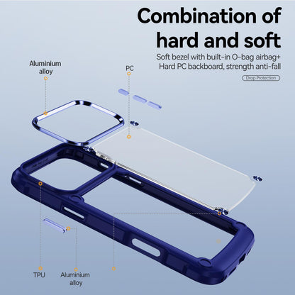 For iPhone 18 Pro TPU + PC Lens Protection Phone Case - Blue - EDA009823202C