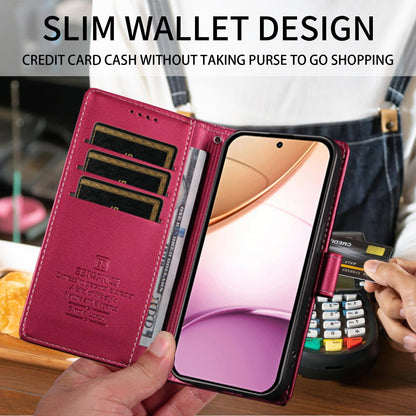 For Huawei nova 16 BETOPNICE Pearlescent RFID Vegan Leather Phone Case with Strap(Red)
