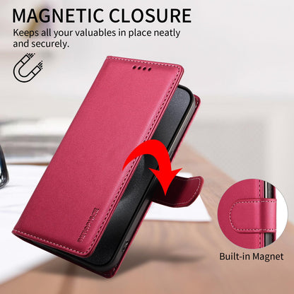 For Huawei nova 16 BETOPNICE Pearlescent RFID Vegan Leather Phone Case with Strap(Red)