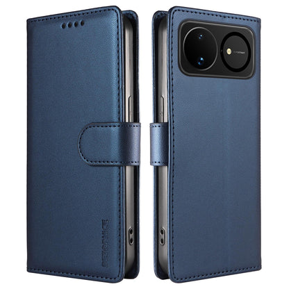 For Huawei nova 16 BETOPNICE Pearlescent RFID Vegan Leather Phone Case with Strap(Blue)