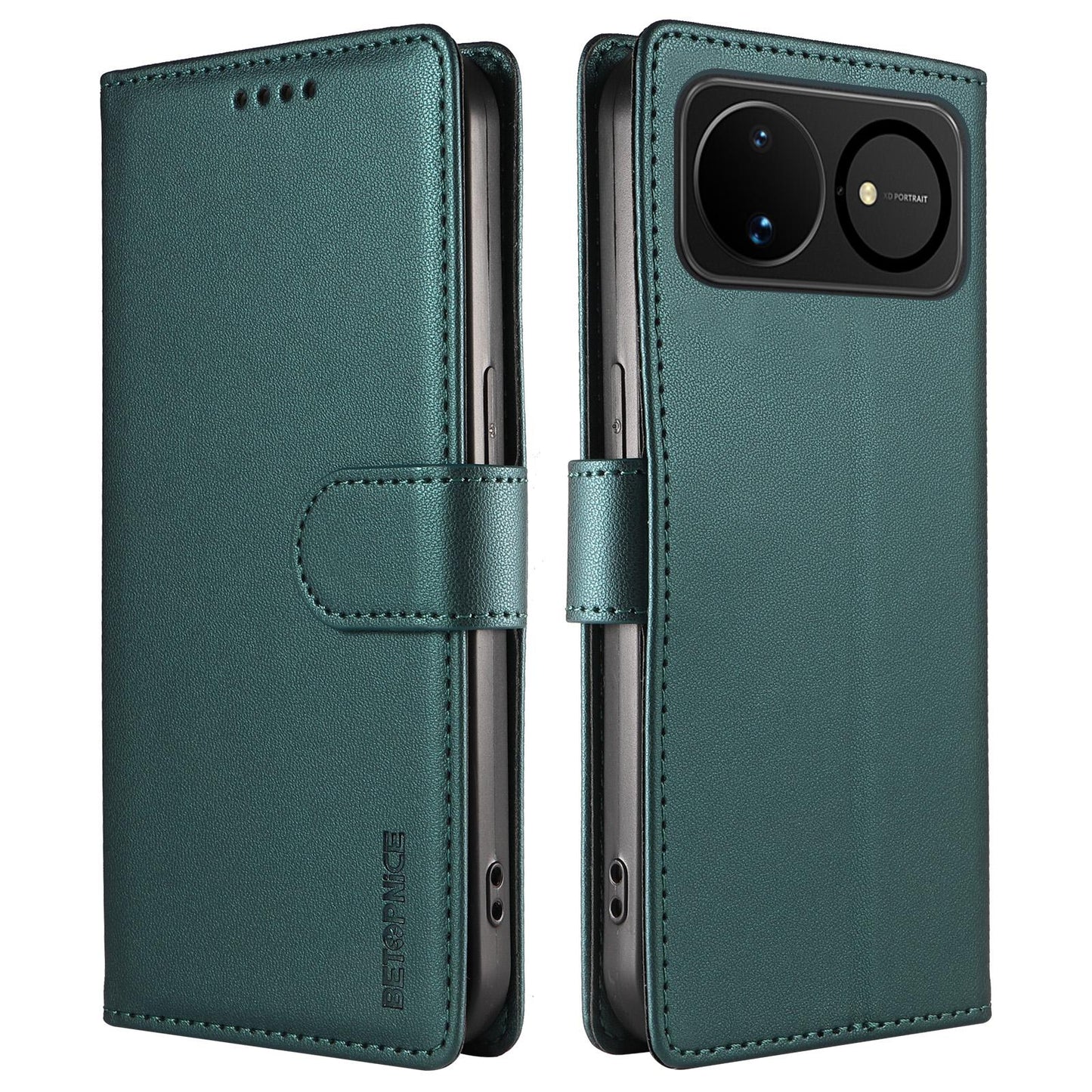 For Huawei nova 16 BETOPNICE Pearlescent RFID Vegan Leather Phone Case with Strap(Green)