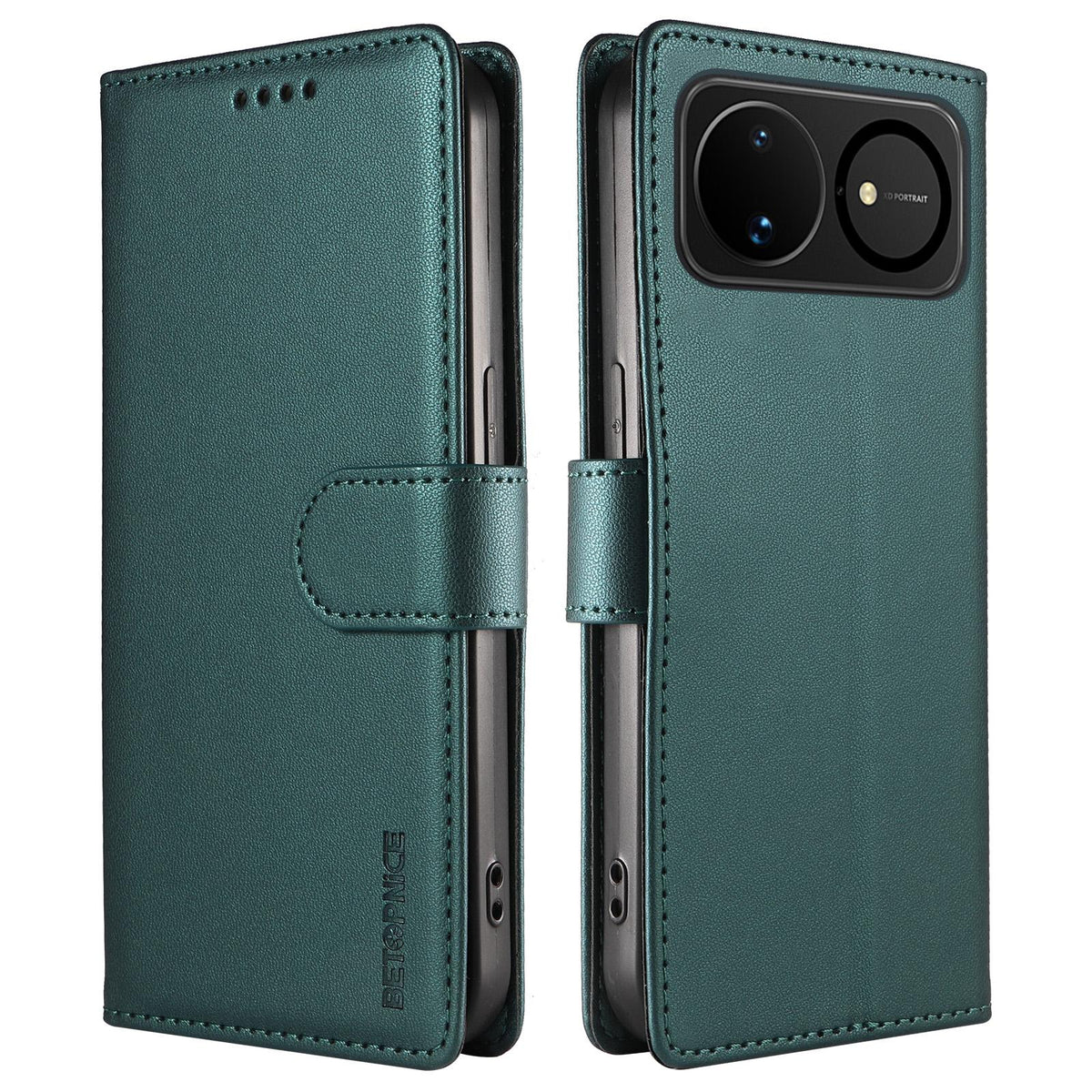 For Huawei nova 16 BETOPNICE Pearlescent RFID Vegan Leather Phone Case with Strap - Green - EDA009824308D