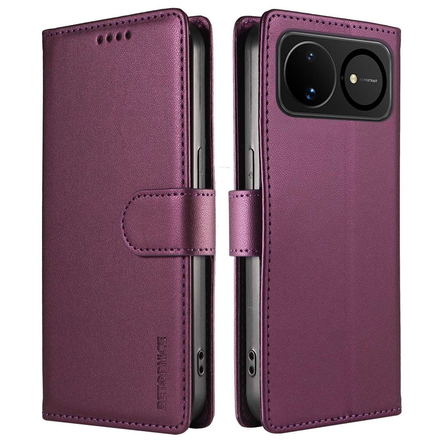 For Huawei nova 16 BETOPNICE Pearlescent RFID Vegan Leather Phone Case with Strap(Purple)