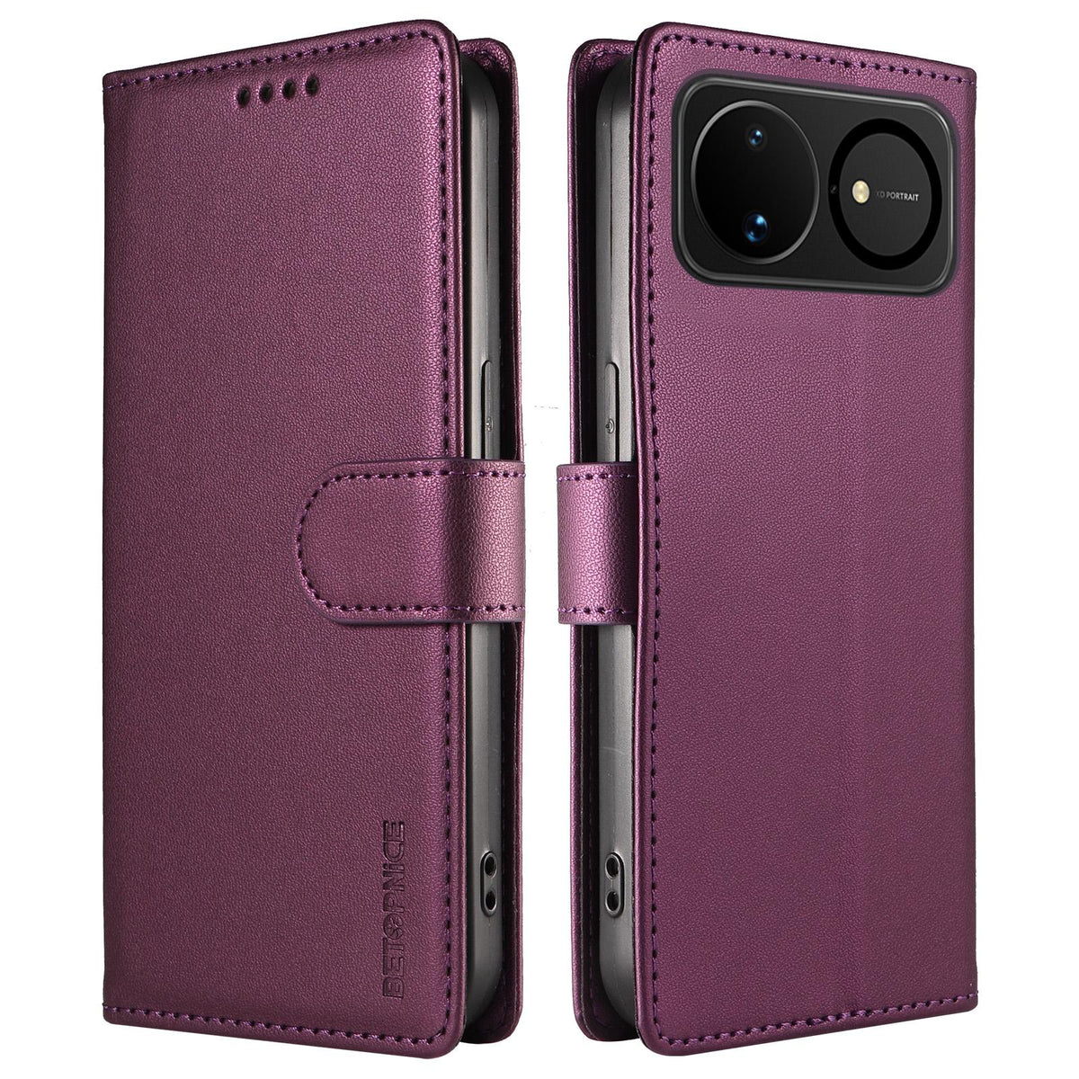 For Huawei nova 16 BETOPNICE Pearlescent RFID Vegan Leather Phone Case with Strap - Purple - EDA009824308E