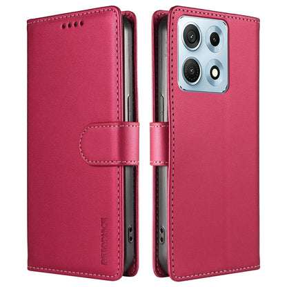 For Motorola Edge 70 Max 5G BETOPNICE Pearlescent RFID Vegan Leather Phone Case with Strap - Red - EDA009824423B