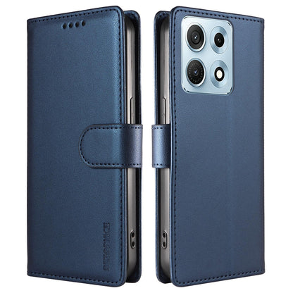 For Motorola Edge 70 Max 5G BETOPNICE Pearlescent RFID Vegan Leather Phone Case with Strap - Blue - EDA009824423C