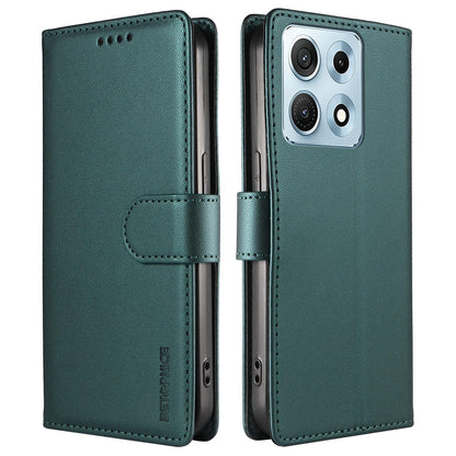 For Motorola Edge 70 Max 5G BETOPNICE Pearlescent RFID Vegan Leather Phone Case with Strap - Green - EDA009824423D