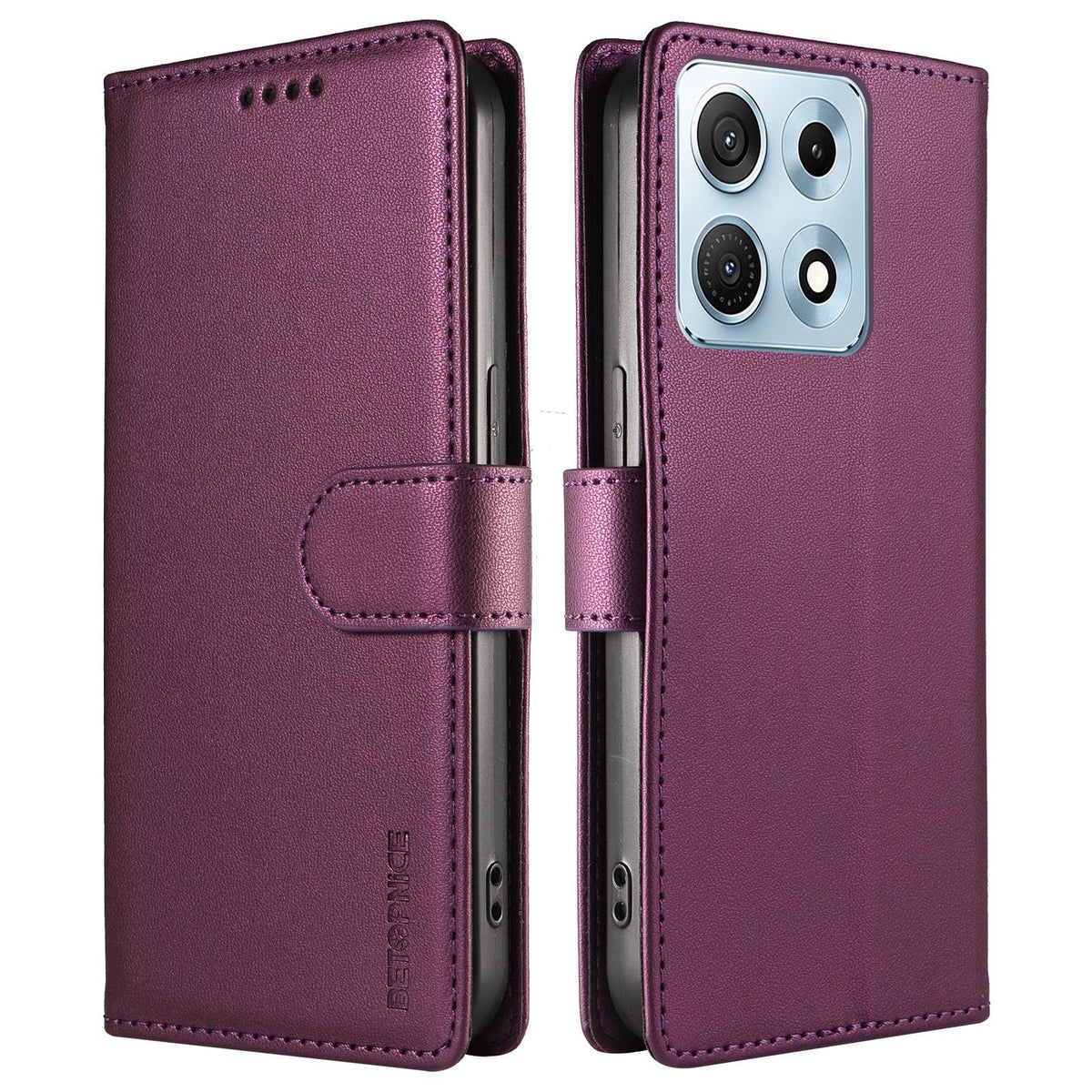 For Motorola Edge 70 Max 5G BETOPNICE Pearlescent RFID Vegan Leather Phone Case with Strap - Purple - EDA009824423E