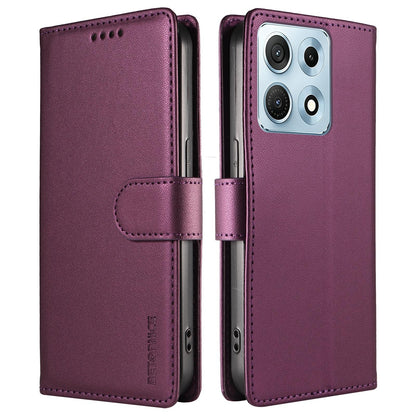 For Motorola Edge 70 Max 5G BETOPNICE Pearlescent RFID Vegan Leather Phone Case with Strap - Purple - EDA009824423E
