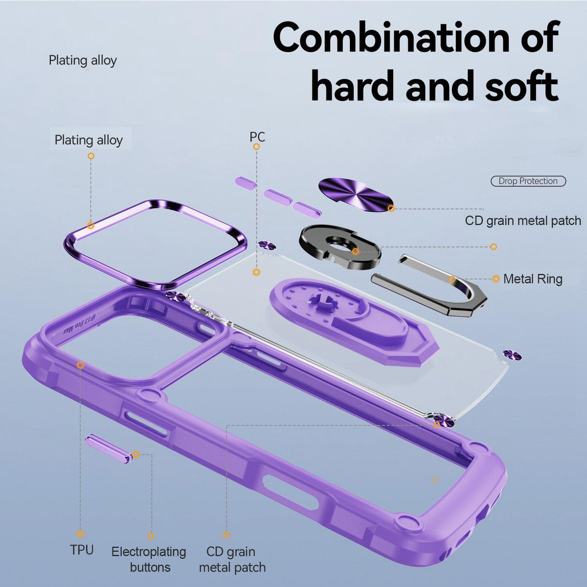 For iPhone 18 Pro TPU + PC Lens Protection Phone Case with Ring Holder - Red - EDA009825102B