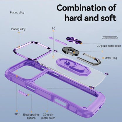 For iPhone 18 Pro TPU + PC Lens Protection Phone Case with Ring Holder - Green - EDA009825102D