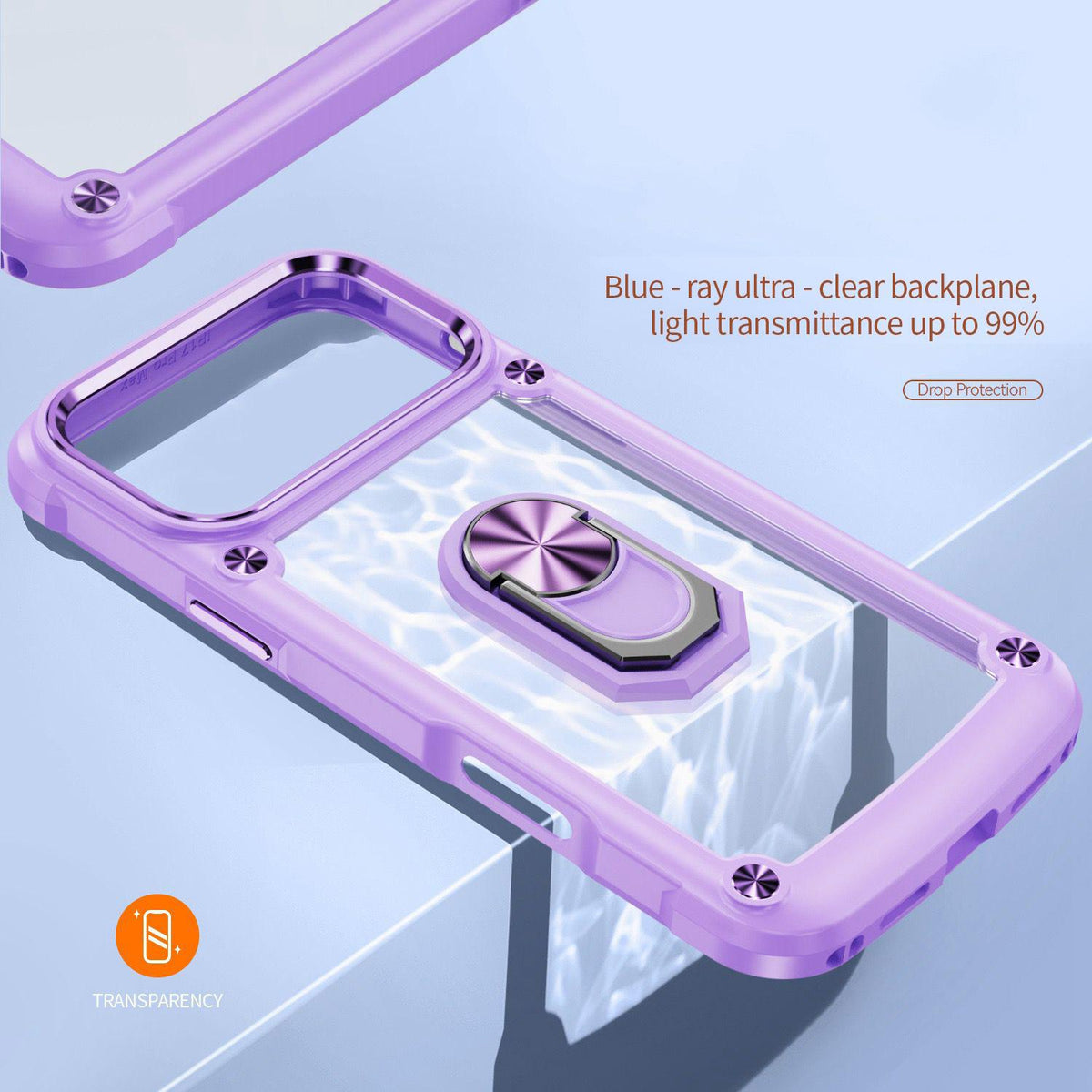 For iPhone 18 Pro Max TPU + PC Lens Protection Phone Case with Ring Holder - Green - EDA009825103D