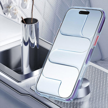 For iPhone 17 Two-tone Contrast Rotating Bracket Phone Case - Pink - EDA009830403D