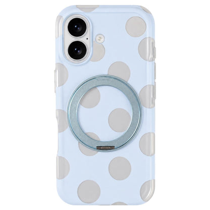 For iPhone 17 Dot Pattern 360 Ring Holder Magnetic Phone Case - Blue - EDA009831403C