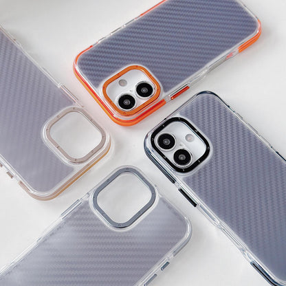 For iPhone 17 Dual-Color Carbon Fiber Texture Acrylic Hybrid TPU Phone Case - Gold - EDA009831603D