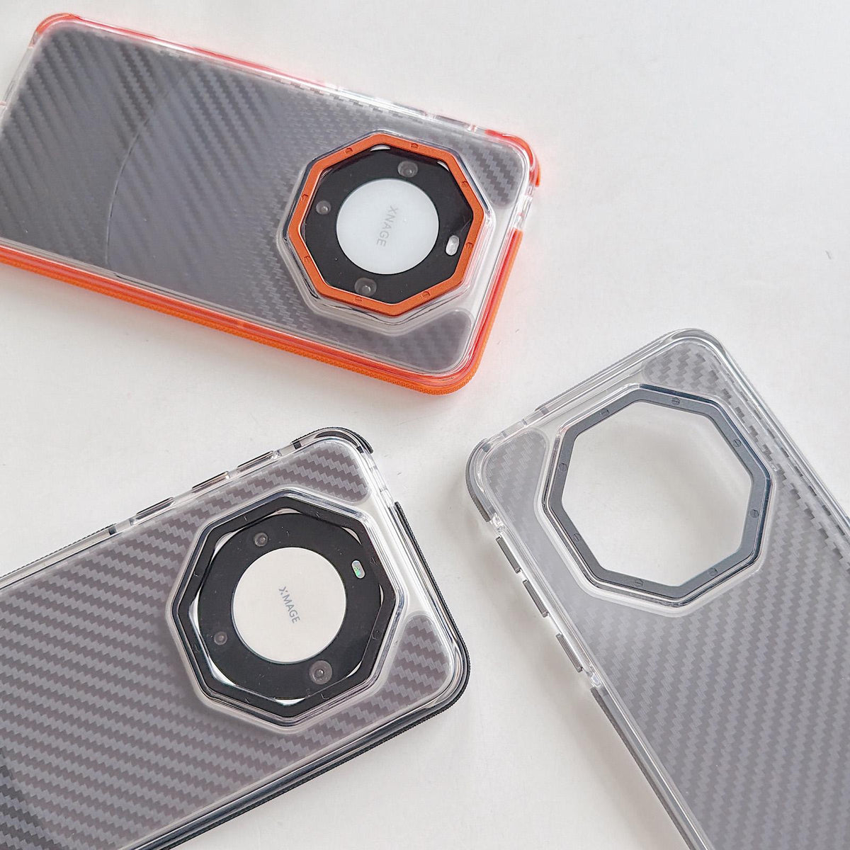 For Huawei Mate 60 Pro Dual-Color Carbon Fiber Texture Acrylic Hybrid TPU Phone Case - Black - EDA009831702B