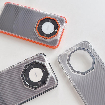 For Huawei Mate 60 Pro Dual-Color Carbon Fiber Texture Acrylic Hybrid TPU Phone Case - Black - EDA009831702B