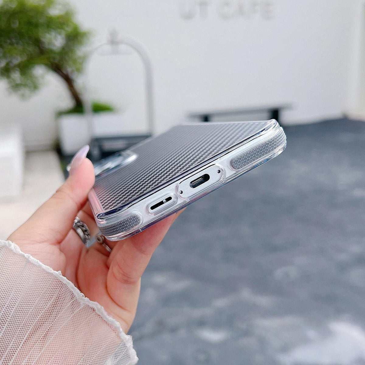 For Galaxy A55 5G Dual-Color Carbon Fiber Texture Acrylic Hybrid TPU Phone Case - Orange - EDA009832105A