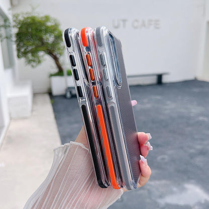 For Galaxy A55 5G Dual-Color Carbon Fiber Texture Acrylic Hybrid TPU Phone Case - Gray - EDA009832105C