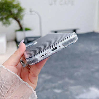 For Galaxy A55 5G Dual-Color Carbon Fiber Texture Acrylic Hybrid TPU Phone Case - Gray - EDA009832105C