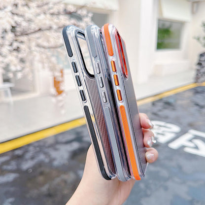 For Galaxy A54 5G Dual-Color Carbon Fiber Texture Acrylic Hybrid TPU Phone Case - Black - EDA009832106B