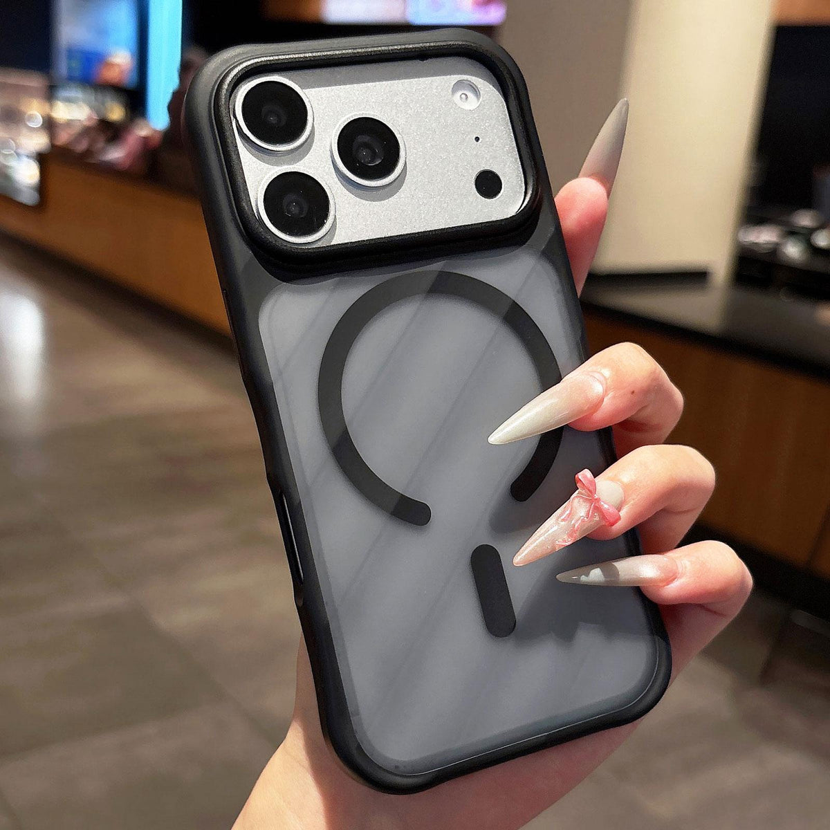 For iPhone 18 Pro Max / 17 Pro Max Shockproof Acrylic TPU Magnetic Phone Case - Black - EDA009834701B