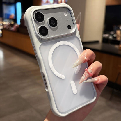 For iPhone 18 Pro Max / 17 Pro Max Shockproof Acrylic TPU Magnetic Phone Case - White - EDA009834701C