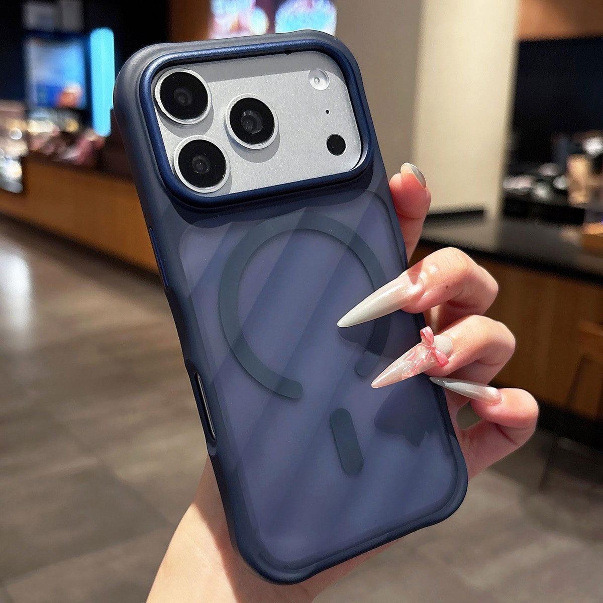 For iPhone 18 Pro / 17 Pro Shockproof Acrylic TPU Magnetic Phone Case - Blue - EDA009834702A