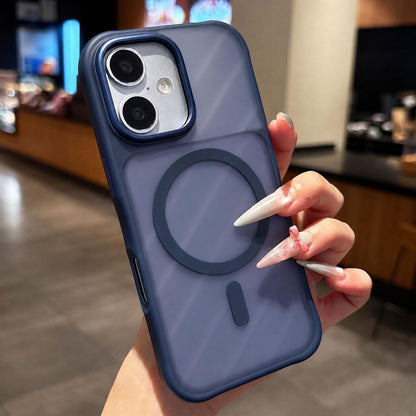 For iPhone 17 Shockproof Acrylic TPU Magnetic Phone Case - Blue - EDA009834703A