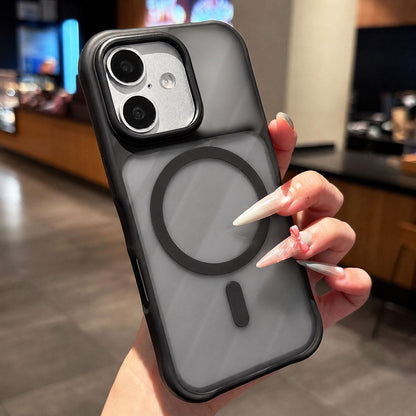 For iPhone 17 Shockproof Acrylic TPU Magnetic Phone Case - Black - EDA009834703B