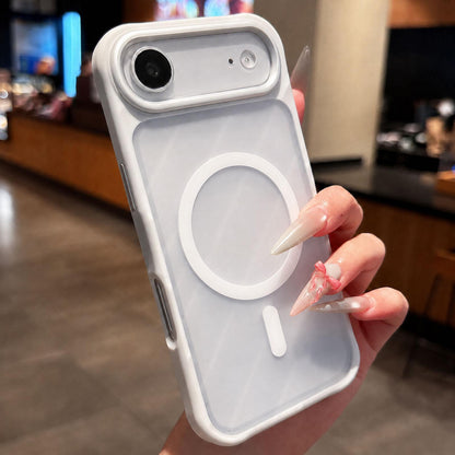 For iPhone Air Shockproof Acrylic TPU Magnetic Phone Case - White - EDA009834704C