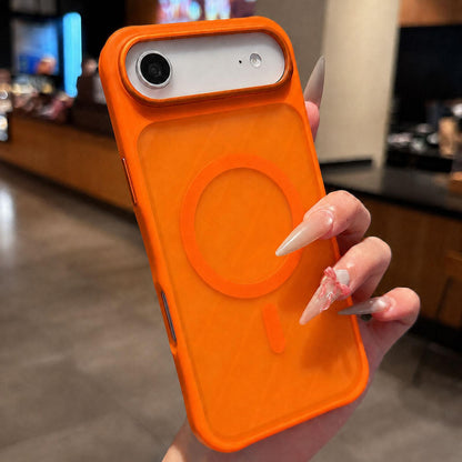 For iPhone Air Shockproof Acrylic TPU Magnetic Phone Case - Orange - EDA009834704D