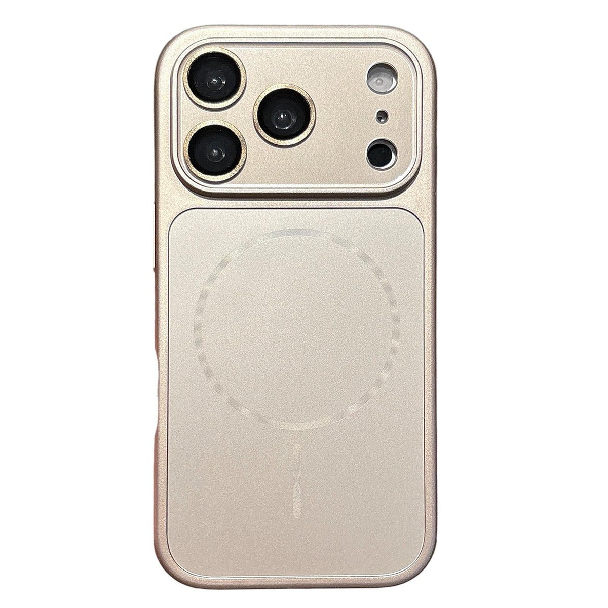 For iPhone 17 Pro Max Cooling Magnetic PC Hybrid TPU Frosted Phone Case - Gold - EDA009838001D
