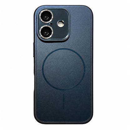 For iPhone 16 Cooling Magnetic PC Hybrid TPU Frosted Phone Case - Dark Blue - EDA009838007A