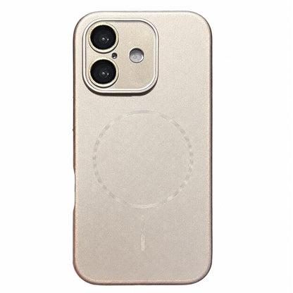 For iPhone 16 Cooling Magnetic PC Hybrid TPU Frosted Phone Case - Gold - EDA009838007D