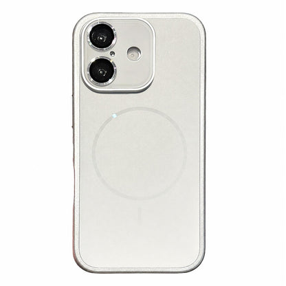 For iPhone 16 Cooling Magnetic PC Hybrid TPU Frosted Phone Case - White - EDA009838007F
